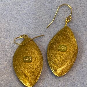 Alexis Bittar Shimmering Gold Leaf Earrings